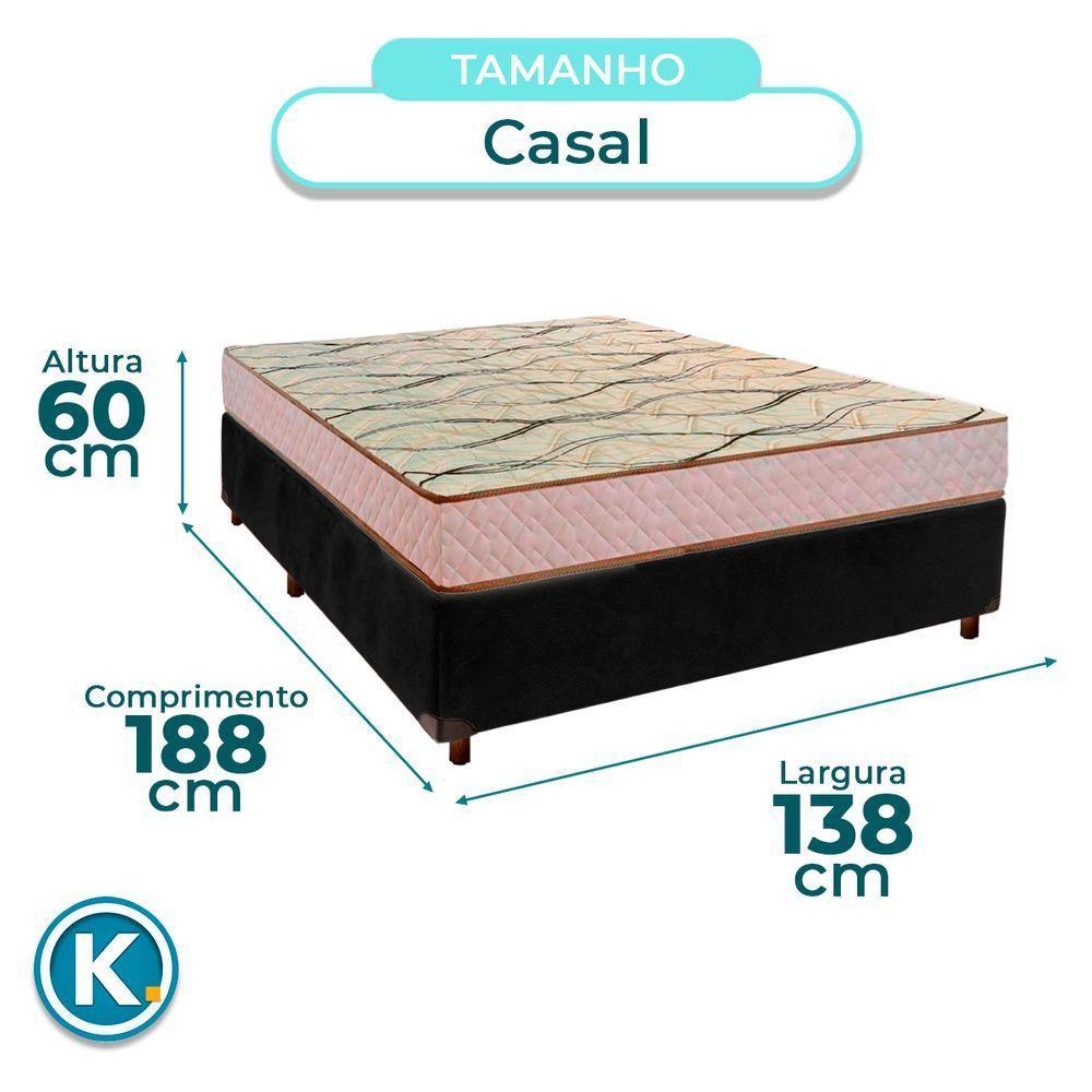Cama + Box Preto E Colchão D33 Casal - Maxsono Paropas - 3