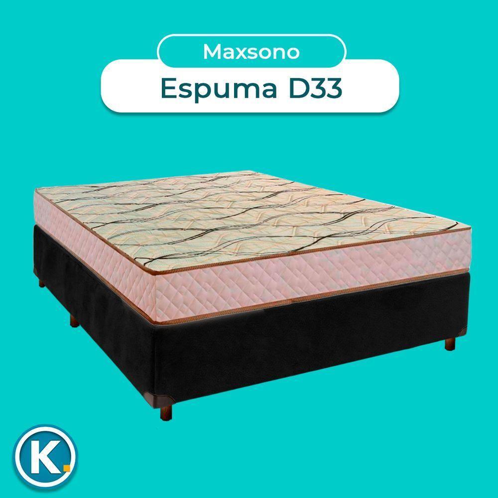 Cama + Box Preto E Colchão D33 Casal - Maxsono Paropas - 4