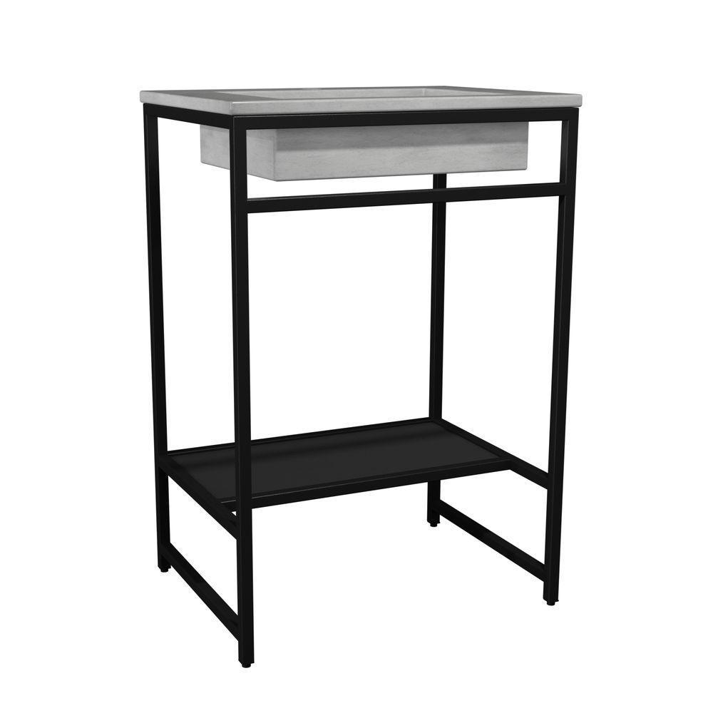 Gabinete Banheiro Ferro Iron Black 60x45cm Branco Fosco - 1