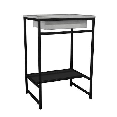 Gabinete Banheiro Ferro Iron Black 60x45cm Branco Fosco