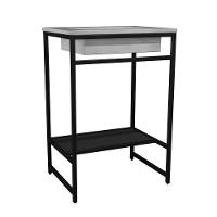 Gabinete Banheiro Ferro Iron Black 60x45cm Branco Fosco - 1
