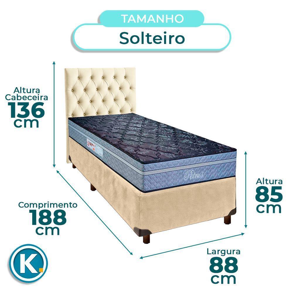 Kit Cabeceira + Cama Box + Colchão Solteiro Molas Ensacadas Petrus Paropas - 2