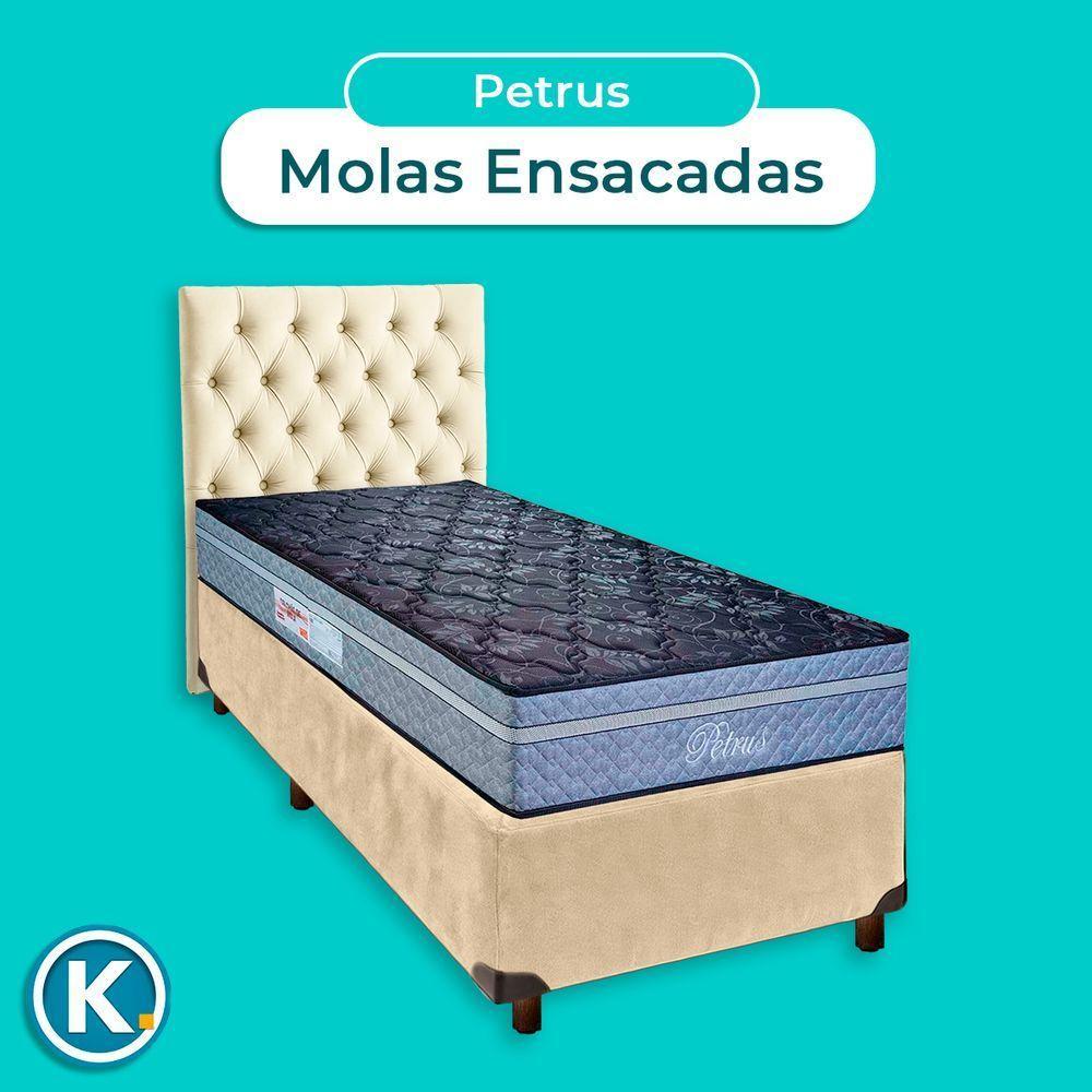 Kit Cabeceira + Cama Box + Colchão Solteiro Molas Ensacadas Petrus Paropas - 3