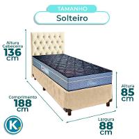 Kit Cabeceira + Cama Box + Colchão Solteiro Molas Ensacadas Petrus Paropas - 2