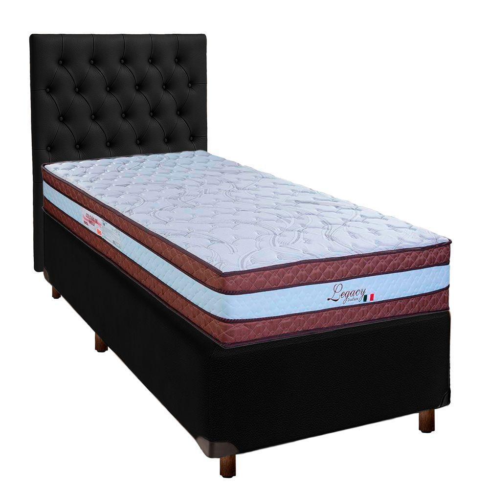 Kit Cabeceira + Cama Box + Colchão Solteiro Molas Ensacadas Legaccy Paropas - 1