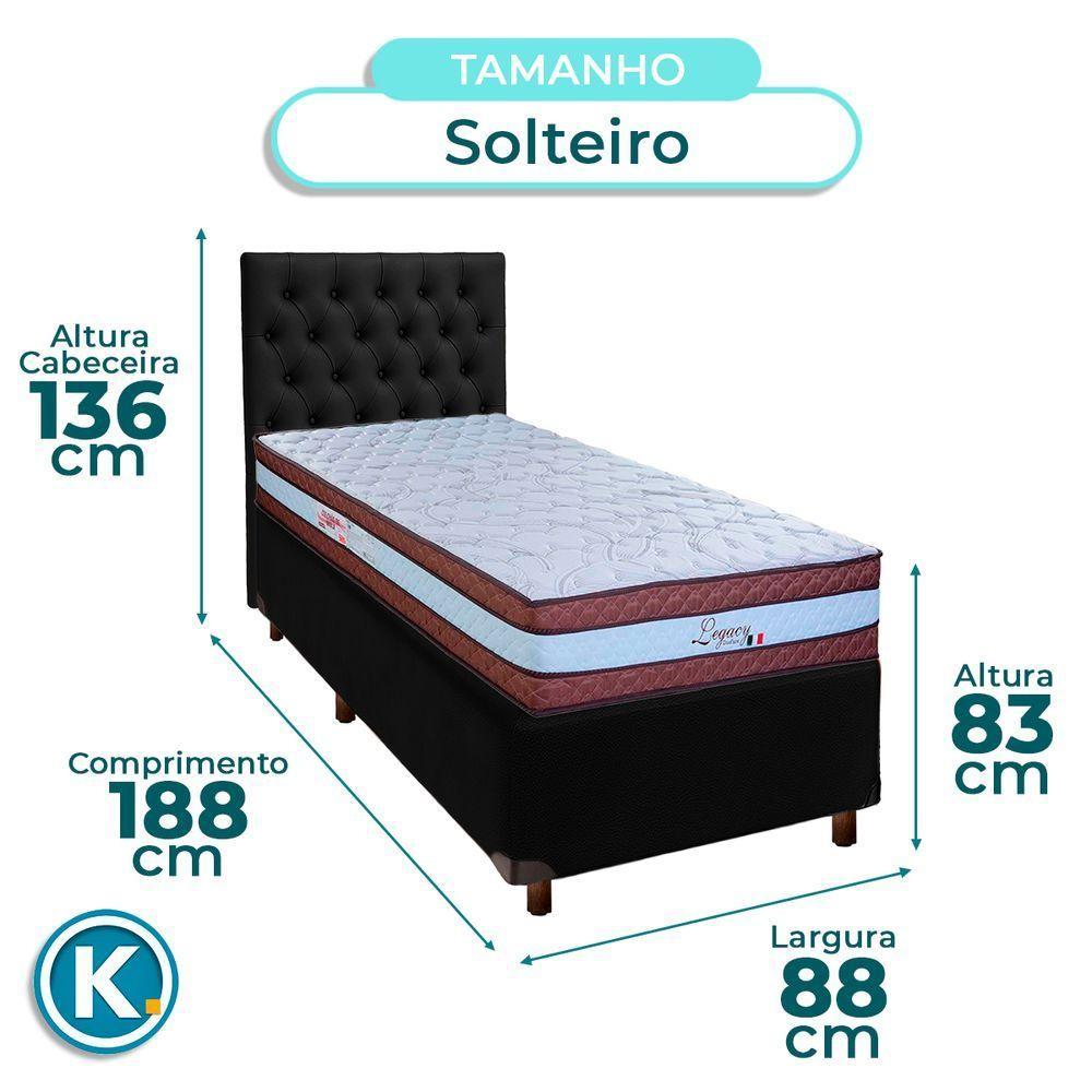Kit Cabeceira + Cama Box + Colchão Solteiro Molas Ensacadas Legaccy Paropas - 3