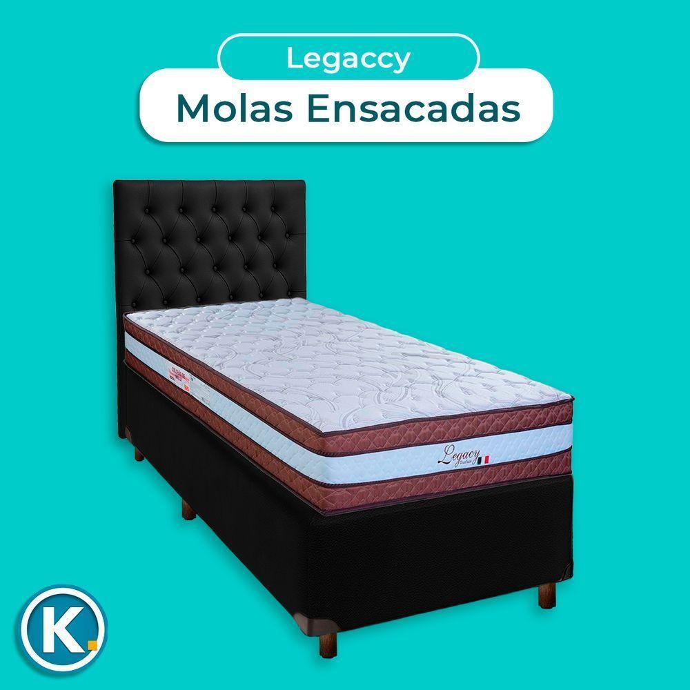 Kit Cabeceira + Cama Box + Colchão Solteiro Molas Ensacadas Legaccy Paropas - 4
