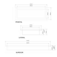Nicho Para Banheiro Pedra 37x97cm Preto Fosco - 3