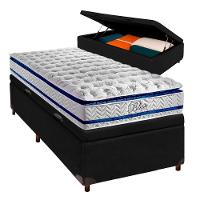 Conjunto Cama Box Bau Blindado Solteiro + Colchão Molas Ensacadas Blue Paropas - 1