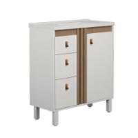 Gabinete Para Banheiro Ariel 80cm Com Pé Branco - 1