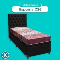 Kit Cama Box Bau + Cabeceira + Colchão Solteiro D26 - Ortophedic - Sankonfort