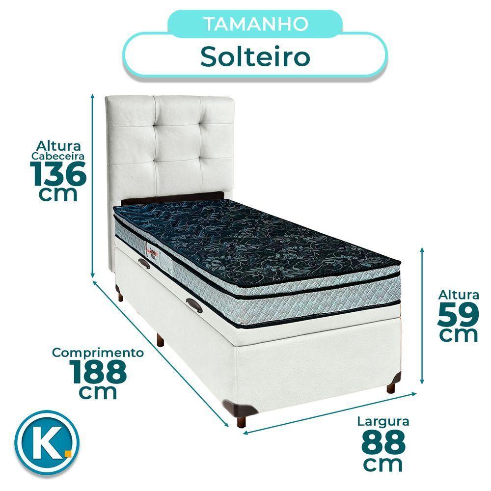 Kit Cabeceira + Cama Box Bau + Colchão Solteiro D28 Conforto Paropas - 3