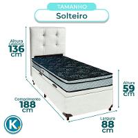 Kit Cabeceira + Cama Box Bau + Colchão Solteiro D28 Conforto Paropas - 3