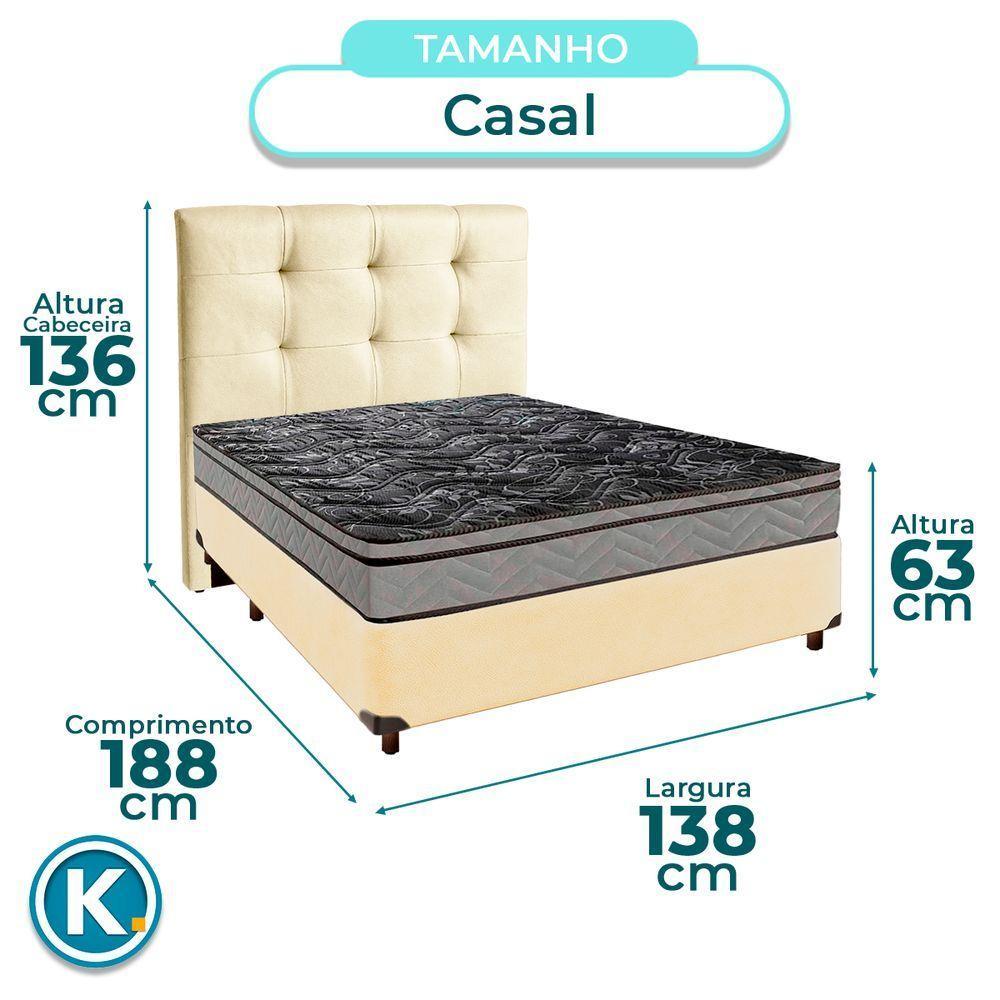 Kit Cama Box + Cabeceira + Colchão Casal D28 - Conforto - Paropas - 3