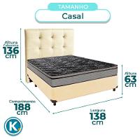 Kit Cama Box + Cabeceira + Colchão Casal D28 - Conforto - Paropas - 3
