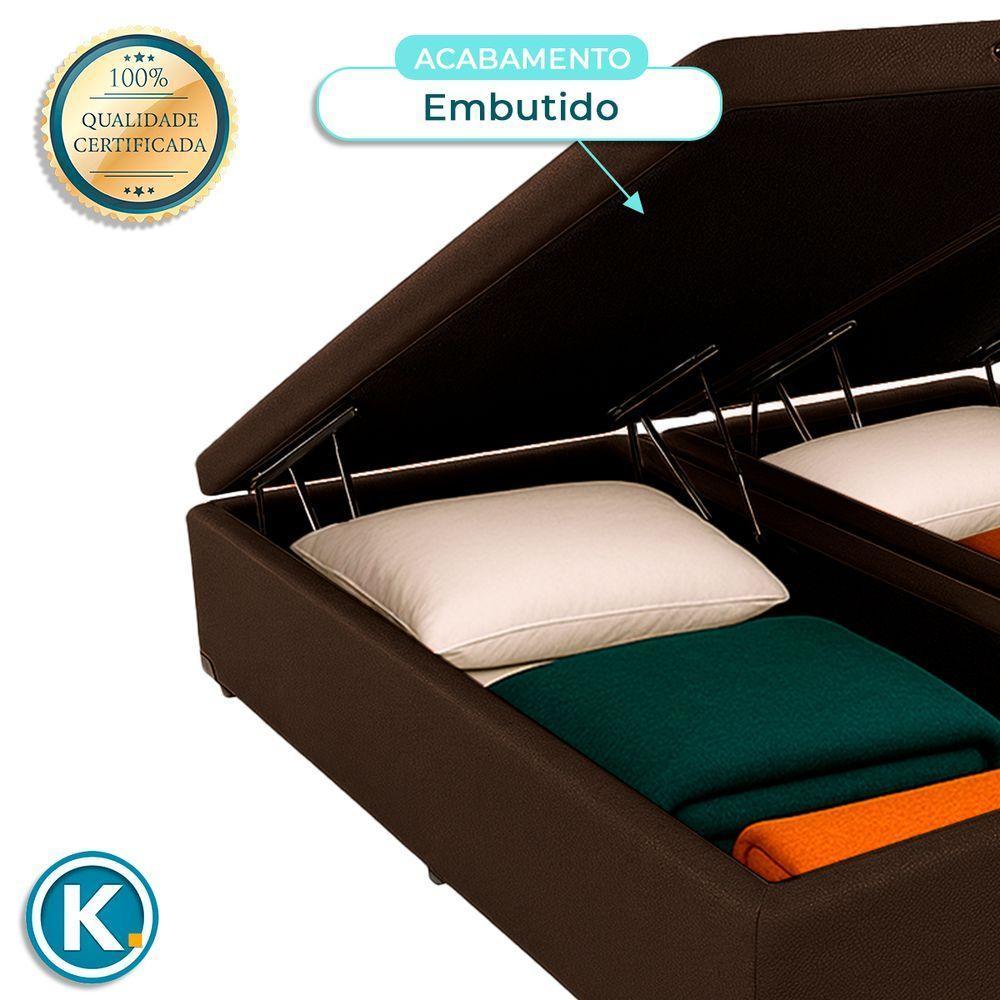 Cama Box Bau Casal Blindado Nature Marrom 138x188 - 3