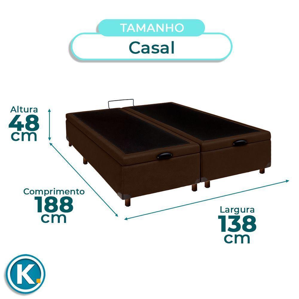 Cama Box Bau Casal Blindado Nature Marrom 138x188 - 4