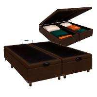 Cama Box Bau Casal Blindado Nature Marrom 138x188 - 1