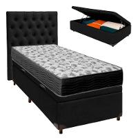 Cama Box Bau + Colchão Solteiro Ortobom D33 Iso100 + Cabeceira Estofada - 1