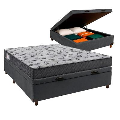 Cama Box Bau Blindado Casal + Colchão D33 Iso100 Ortobom