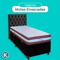 Cama + Bau Preto E Colchão Molas Ensacadas Solteiro - Legaccy Paropas + Cabeceira - 3