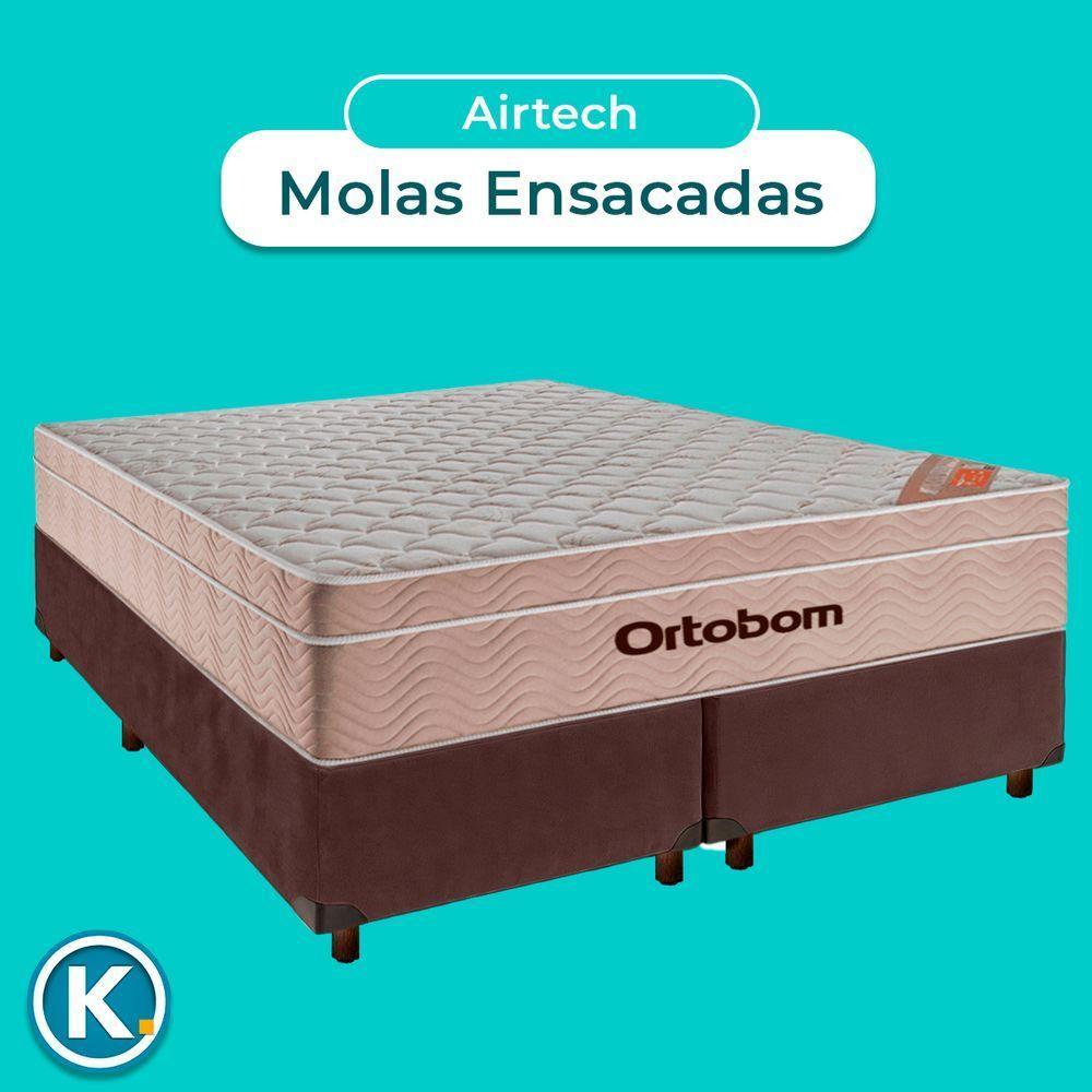 Colchão Queen Molas Ensacadas + Box Marrom - Airtech Ortobom - 4