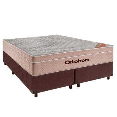 Colchão Queen Molas Ensacadas + Box Marrom - Airtech Ortobom