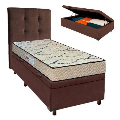 Cama + Bau Blindado E Colchão D33 Solteiro - Maxsono Paropas + Cabeceira