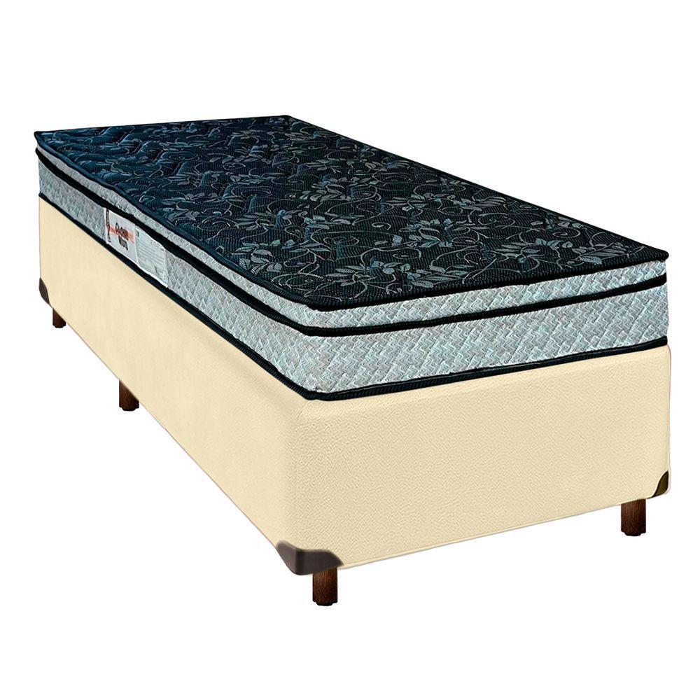 Conjunto Cama Box Bege Solteiro + Colchão D28 Conforto Paropas - 1
