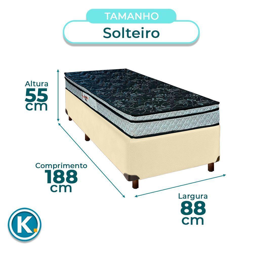 Conjunto Cama Box Bege Solteiro + Colchão D28 Conforto Paropas - 3