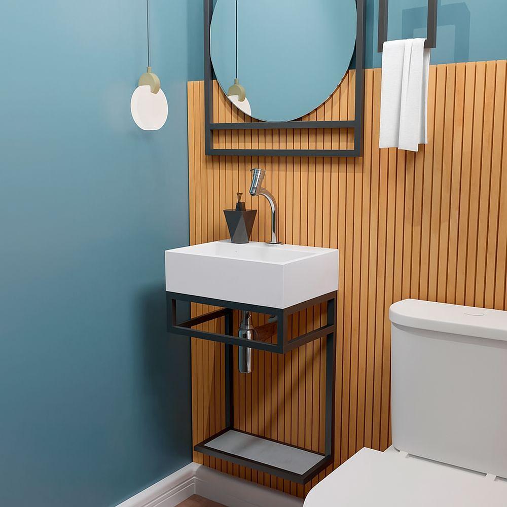 Gabinete Banheiro Ferro Los Angeles 40x30cm Branco Fosco - 2