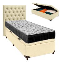 Conjunto Cama Box Bau Blindado Solteiro + Colchão D33 Iso100 Ortobom + Cabeceira - 1