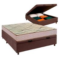 Conjunto Cama Box Bau Marrom Casal + Colchão D33 Maxsono Paropas - 1