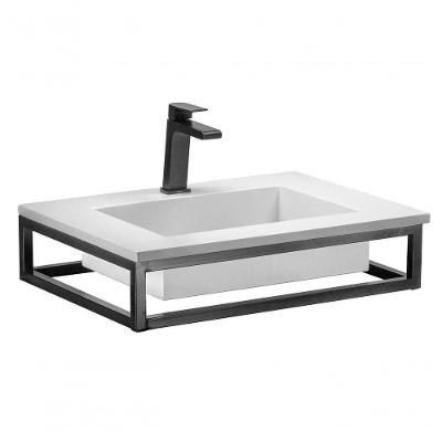 Bancada Suspensa Banheiro Ferro Iron Black 60x45cm Branco Fosco