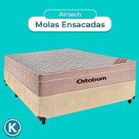 Cama Box Perola Casal + Colchão Molas Ensacadas Airtech Ortobom - 4