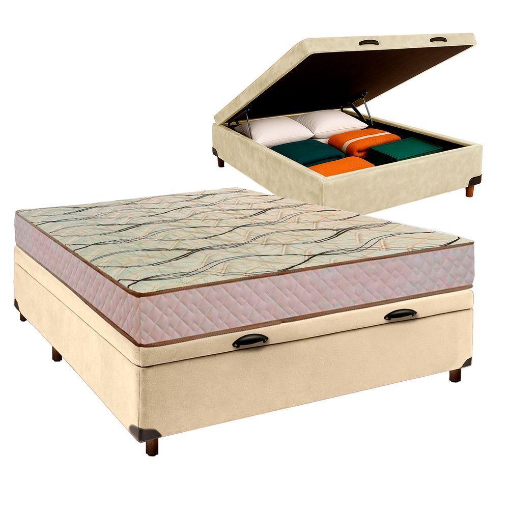 Cama + Bau Blindado E Colchão D33 Casal - Maxsono Paropas - 1