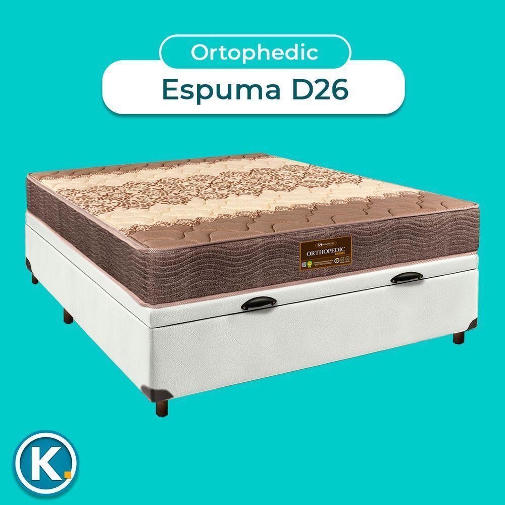 Conjunto Cama Box Bau Blindado Casal + Colchão D26 Ortophedic Sankonfort - 4