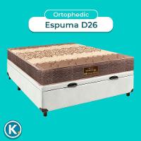Conjunto Cama Box Bau Blindado Casal + Colchão D26 Ortophedic Sankonfort