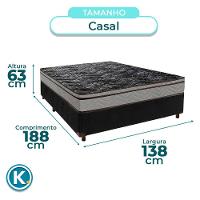Conjunto Cama Box Preto Casal + Colchão D28 Conforto Paropas - 2