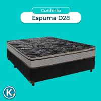 Conjunto Cama Box Preto Casal + Colchão D28 Conforto Paropas - 3