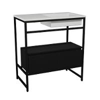 Gabinete Banheiro Ferro Iron Black Com Gaveteiro 80x45cm Branco Fosco - 1