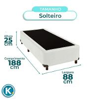 Cama Box Solteiro Branco Nature 88x188