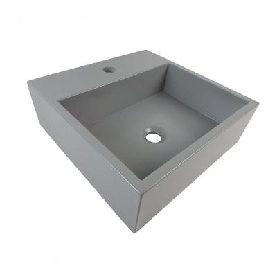 Cuba De Apoio Banheiro Onix Pedra 40x40cm Chumbo Fosco