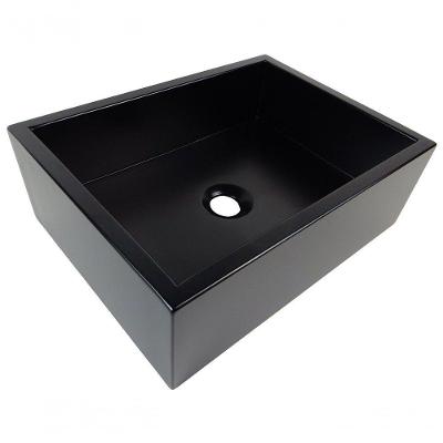 Cuba De Apoio Banheiro Rubi Pedra 40x30cm Preto Fosco