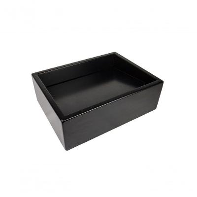 Cuba De Apoio Banheiro Quartzo Pedra 40x30cm Preto Fosco