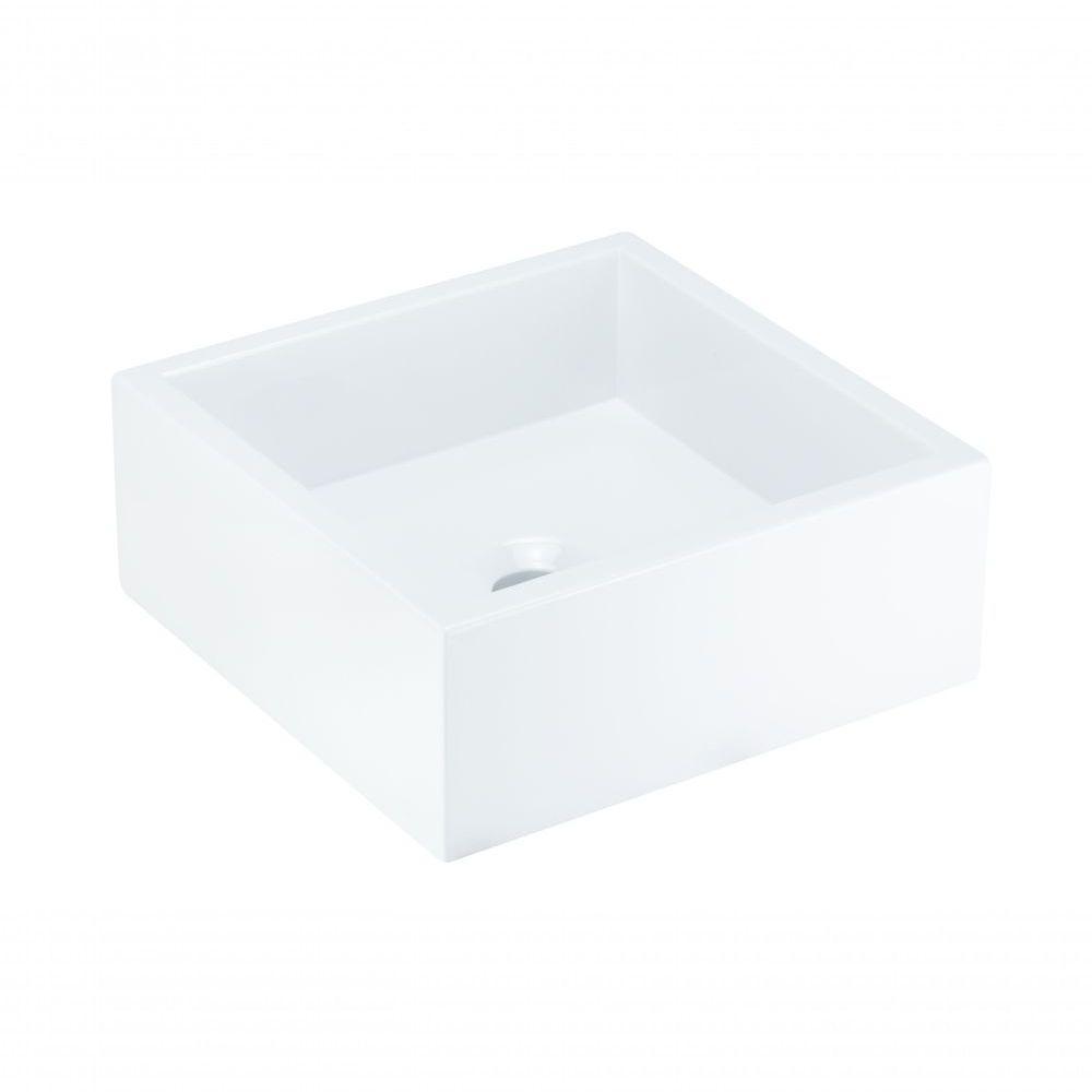 Cuba De Apoio Banheiro Pérola Pedra 30x30cm Branco Standard - 1