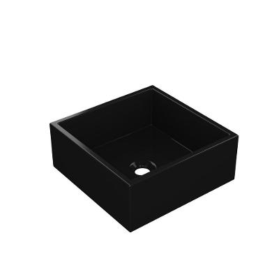 Cuba De Apoio Banheiro Pérola Pedra 30x30cm Preto Fosco