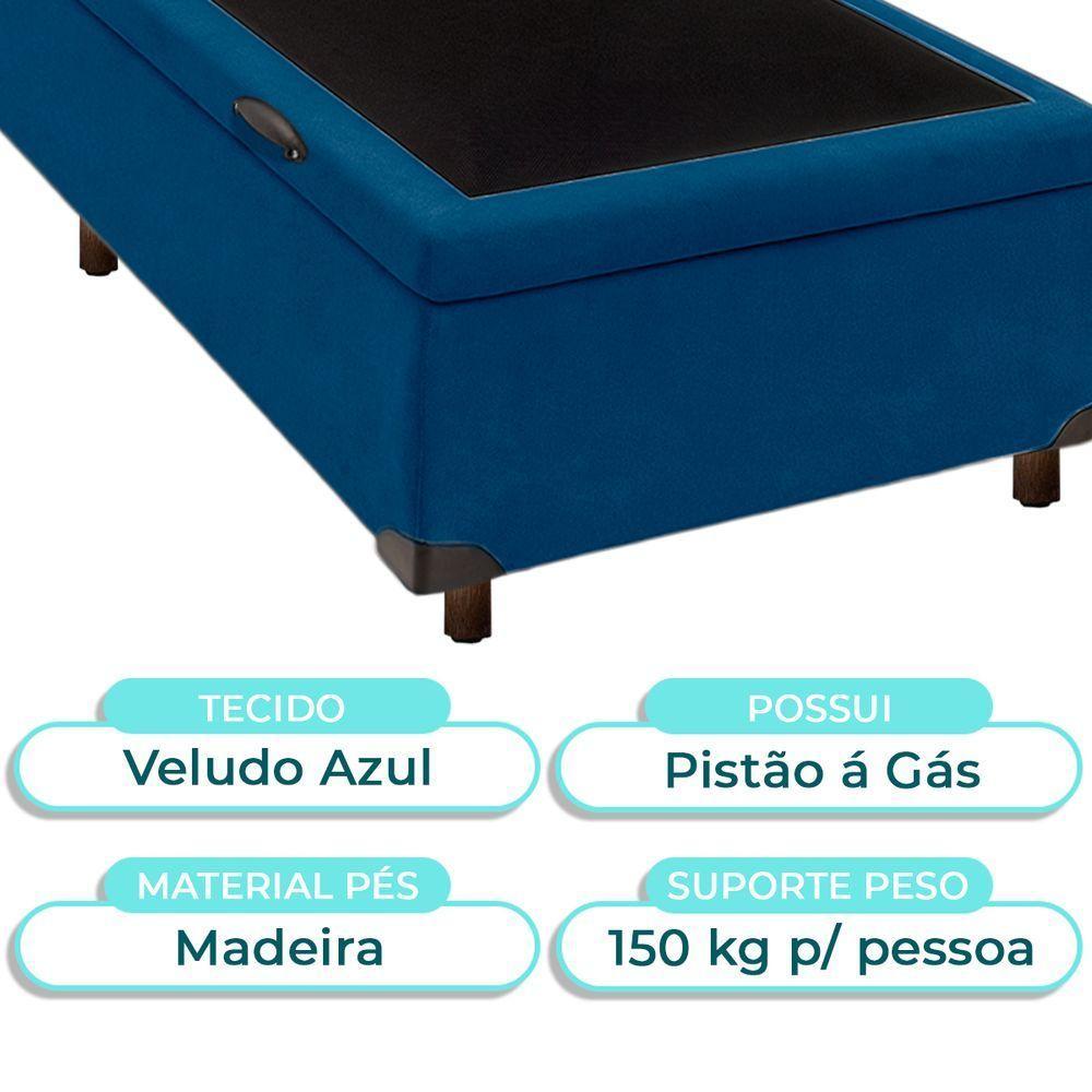 Cama Box Baú Solteiro Azul Nature 88x188 - 2