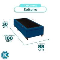 Cama Box Baú Solteiro Azul Nature 88x188