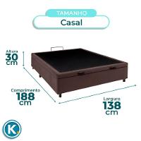 Cama Box Baú Casal Marrom Nature 138x188